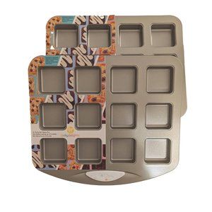 Wiltons Daily Delights Non-Stick Mini Square Pan, 12-Cavity 2 pc Set